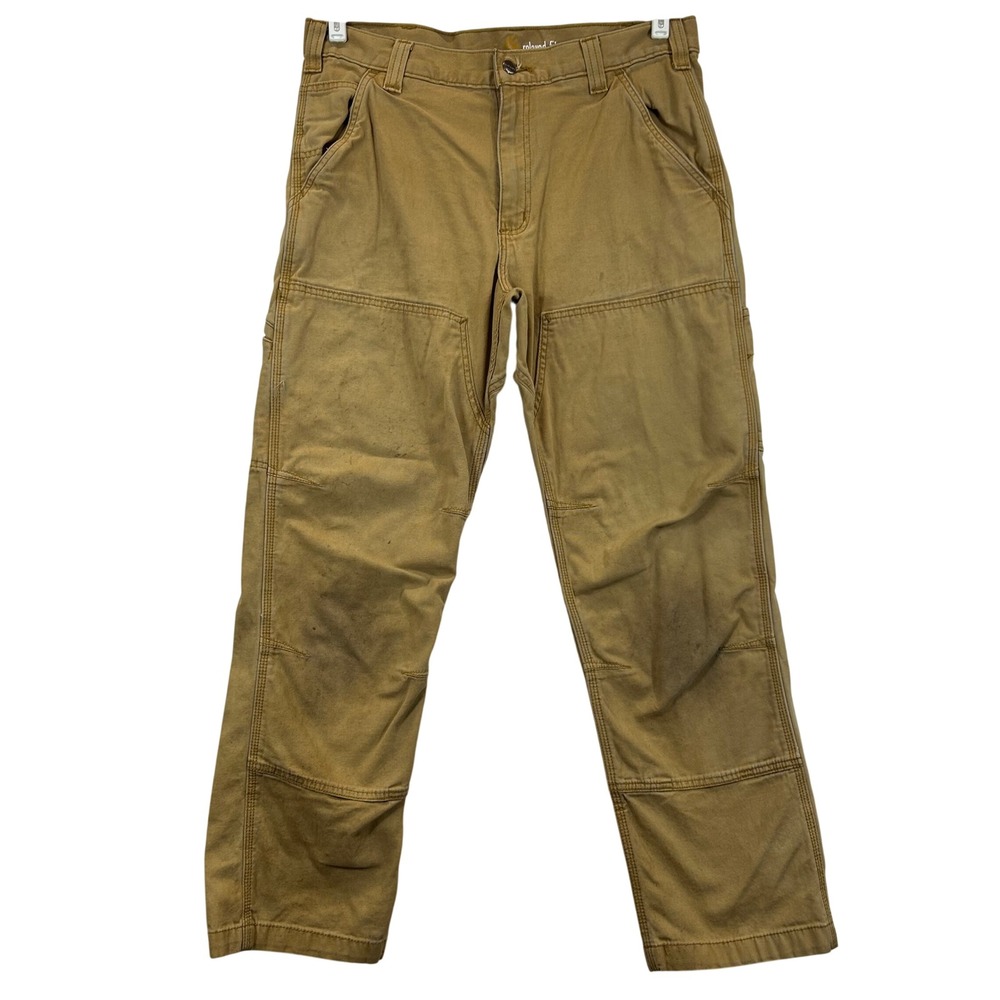 Carhartt 102802-918 Relaxed Fit Rugged Flex Double Front Work Pants Tan 34x30.5